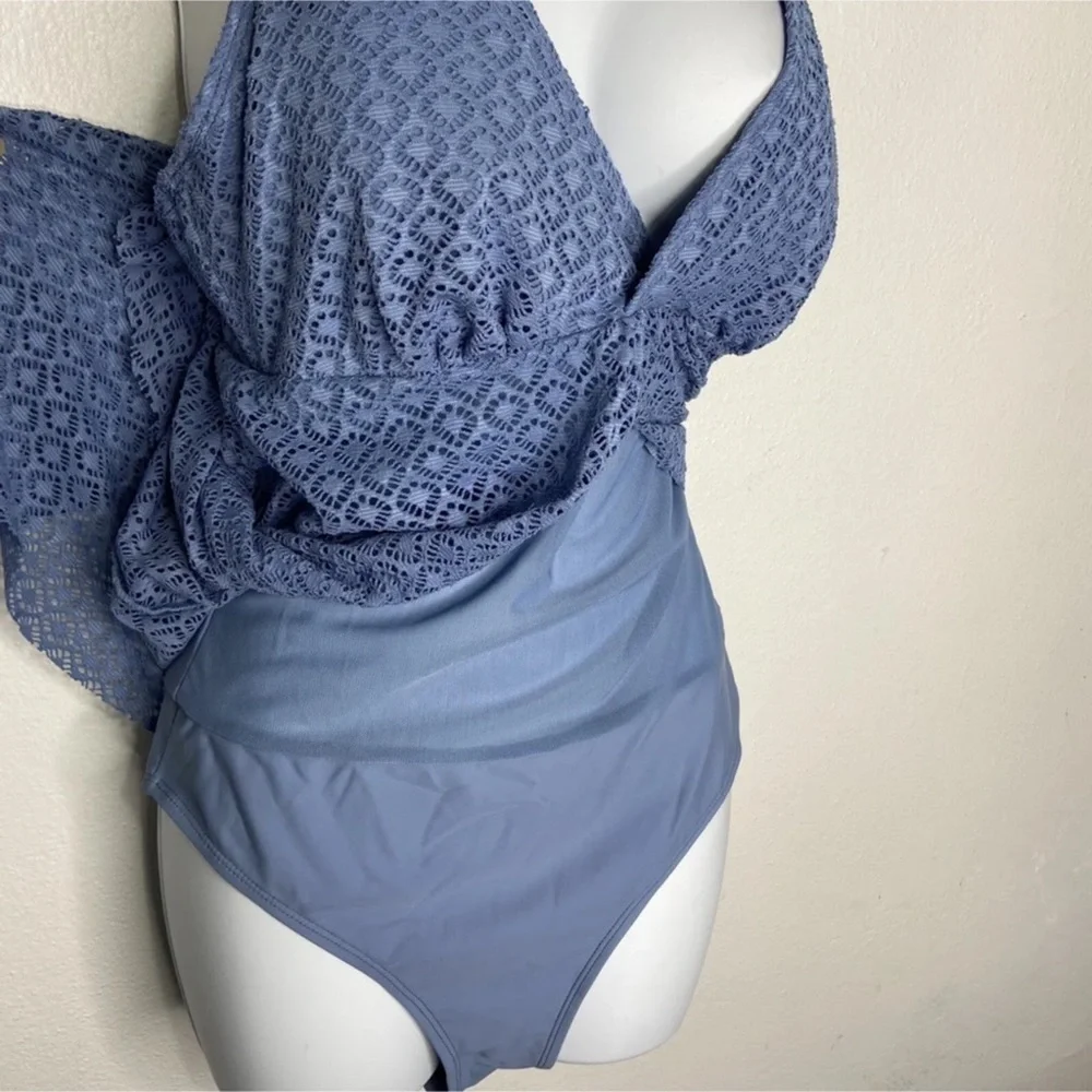Nicole Miller Crochet Swimdress One Piece (M) NWT - Picture 11 of 12